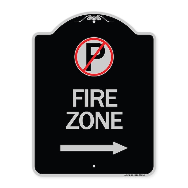 Signmission No Parking Symbol and Right Arrow Heavy-Gauge Aluminum Architectural Sign, 24" x 18", BS-1824-24654 A-DES-BS-1824-24654 - main